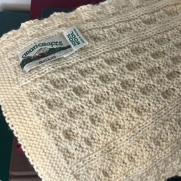 Aran Crafts Accessories - Aran Crafts 100% Wool Irish Chunky Knit Classic Ivory Unisex Scarf 62 x 9